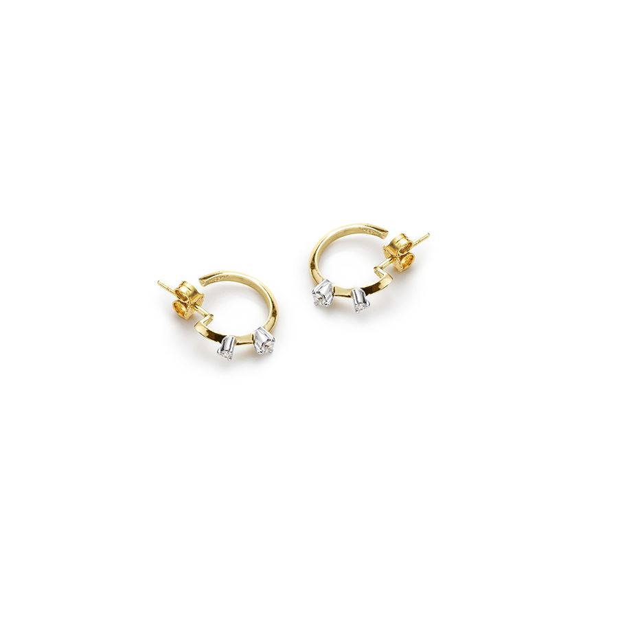 Yellow gold 'Balance' hoop earrings BALANCE | OR XS 2TO-P/FARFAU18G CT.0,16+0,04